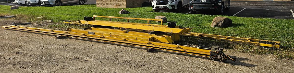 Used CM Loderail 1 Ton Freestanding Workstation Crane 15' Span x 33.5' Runway w/ Budgit 1 Ton Electric Hoist
