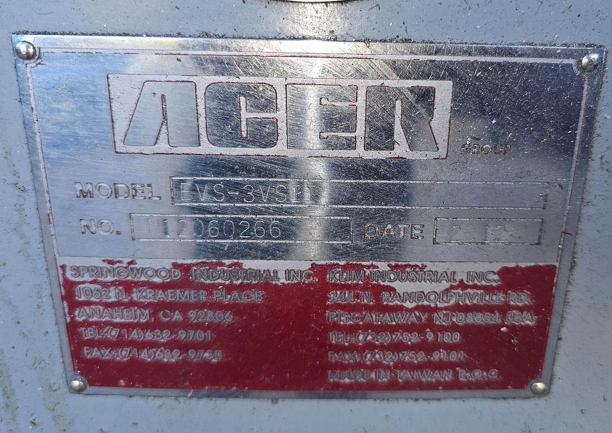 Used 2012 3 Hp ACER E-Mill EVS-3VSII Knee Mill , 9" x 49" Table Acurite DRO