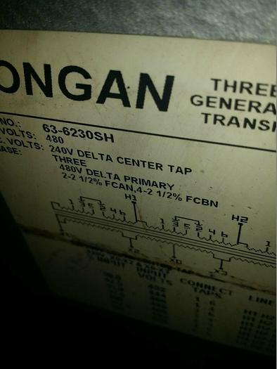 Used Dongan 480/240 Center Tap General Purpose Step-Down Transformer 30 KVA
