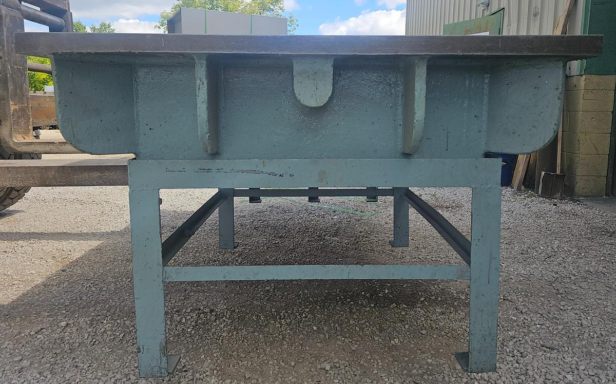 Used 96" x 48" Webbed Cast Iron Setup/Layout Table w/Stand, 2" Surface Plate