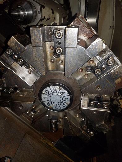 Used 2001 Okuma IMPACT LU15 Big Bore Twin Turret CNC Turning Center OSP U110L Control & Chuck