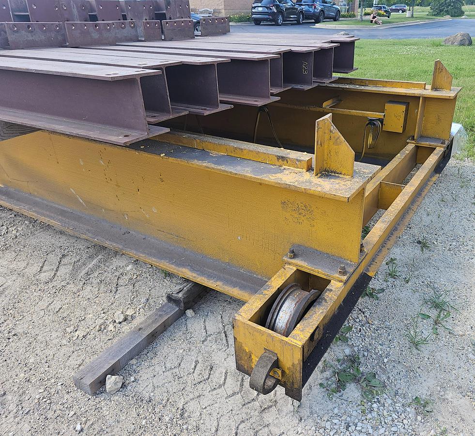 Used 58' Span x 100' Run Uesco 5 Ton Double Girder Freestanding Bridge Crane w/Top Running RM Spacemaster Hoist