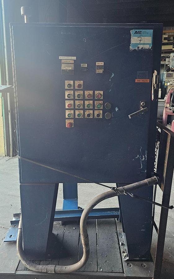 Used 15 Hp Wheelabrator Tumblast TBR-6 Direct Drive Blast Wheel Rubber Belt Machine, 6 Cu. Ft Capacity