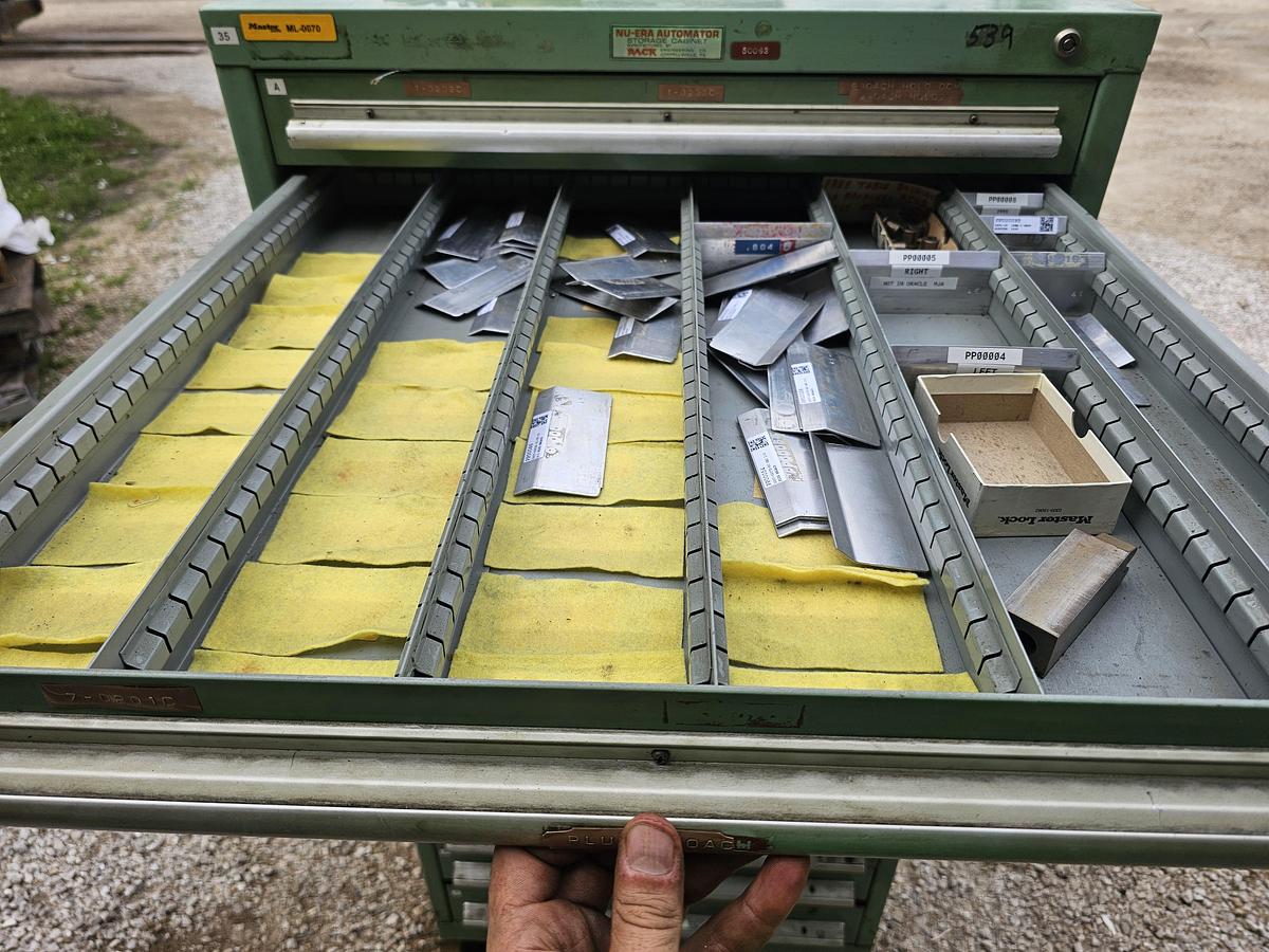 Used Nu-Era 15 Drawer Automator Ball Bearing Tooling Cabinet 28.5" x 28.5" x 60"