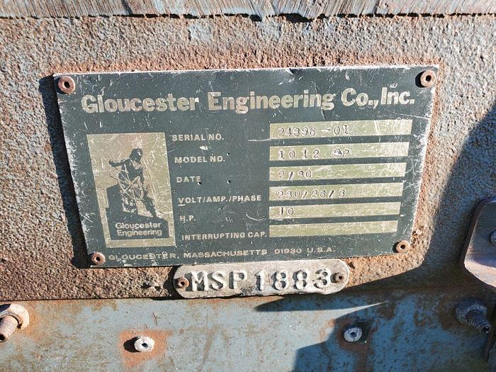 Used 10 Hp Gloucester Engineering Model #1012BP Plastic Granulator 10” x 12” Feed