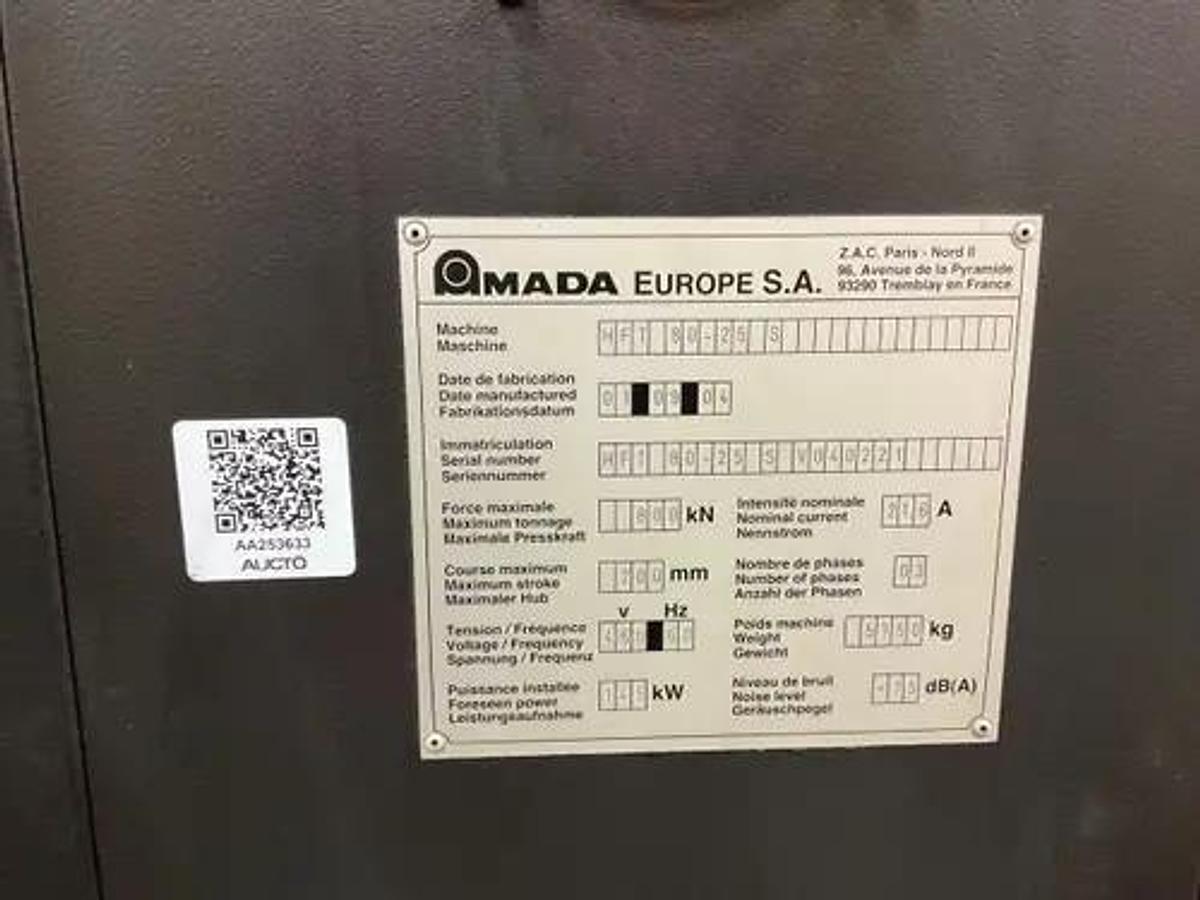 Used 88 Ton x 8' Amada HFT 80-25 S Hydraulic 4 Axis CNC Press Brake 