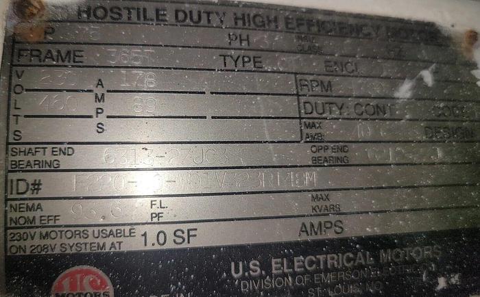 Used 75 Hp Roots 412 RCS-H Rotary Lobe Pressure Blower Package