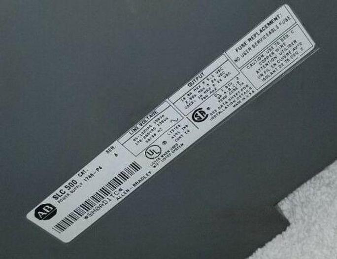 Used Allen-Bradley 1746-A10 Slot Rack w/1746-P4 Ser A Power Supply, SLC-500 CPU w/Key