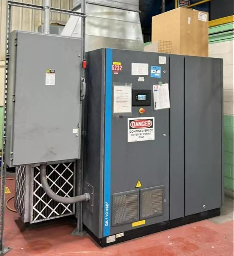 Used 2021 Atlas Copco GA110VSD+ | 150HP Rotary Screw Compressor | 110kW | 19k Hrs