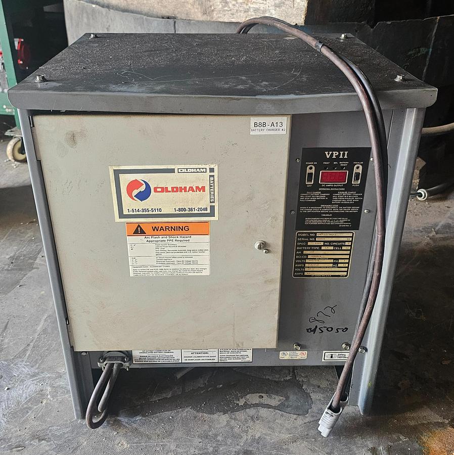 Used 24 Volt Oldham Hawker EMEP12-380K3 Industrial Lead Acid Battery Charger