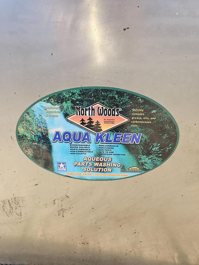 Used Northwoods Aqua Kleen Heated Parts Washer w/Agitation 36" x 18" x 30"