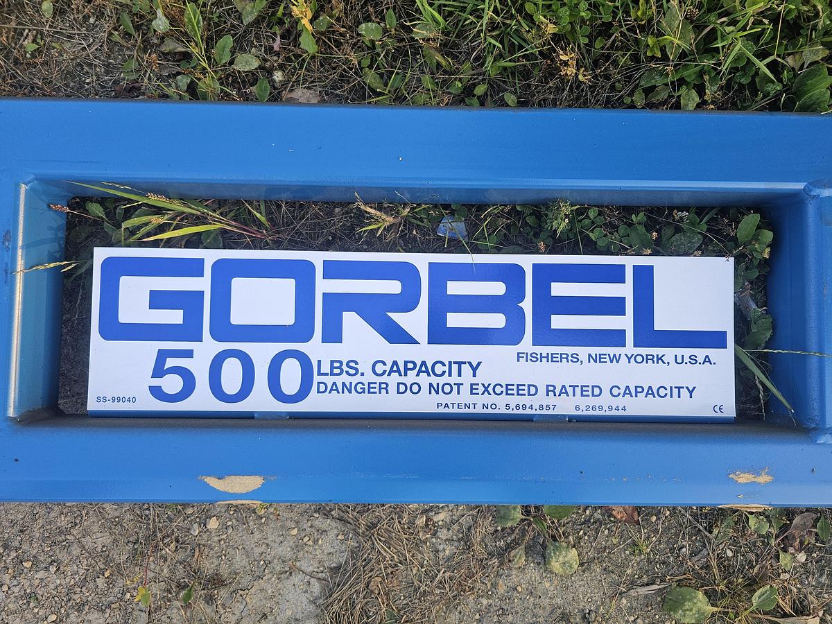 Used 500# Gorbel Freestanding Jib Crane 8' Under Beam x 100" Arm Length & CM Hoist