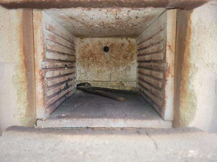 Used Thermolyne F-A1730-1 Muffle Type Oven w/Control Box on H.D. Steel Rolling Table