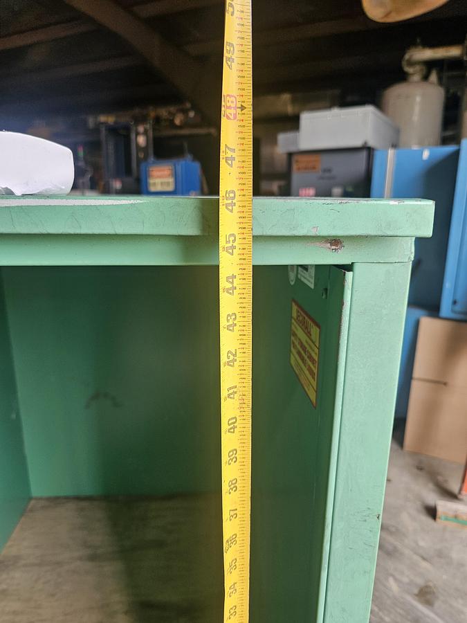 Used 48" x 30" x 44" Securall Sliding Door 55 Gallon Drum Flammable Safety Cabinet