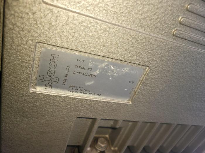 Used Busch 20 CFM Rotary Vane Vacuum Pump RC-0025-0406-1102 & FTS Systems Vapor Trap