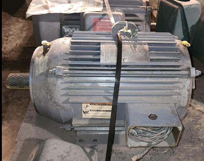 Used 7.5 Hp Lincoln Inverter Duty Electric Motor 1180 RPM 230/460V 