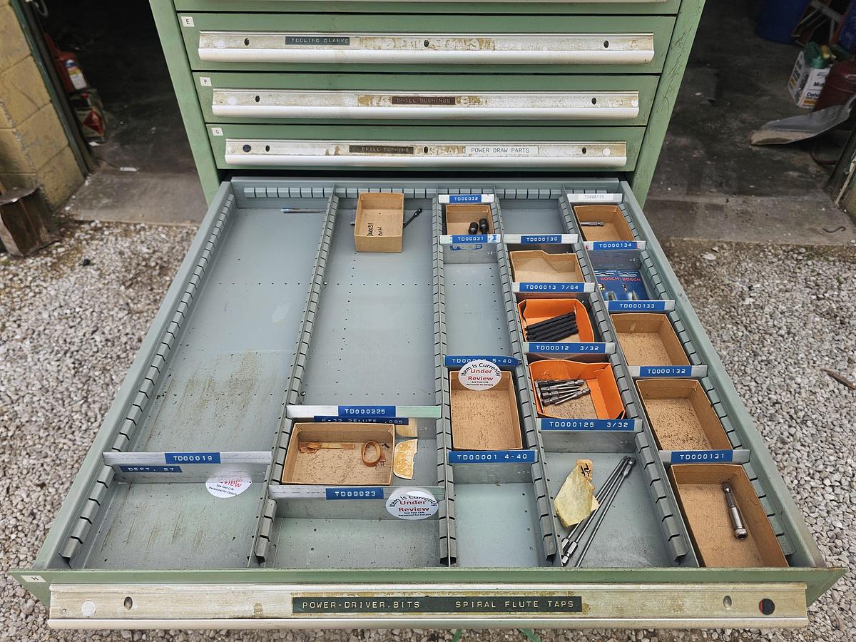 Used 16 Drawer Nu-Era Automator Modular Ball Bearing Tooling Cabinet 28.5" x 28.5" x 60"