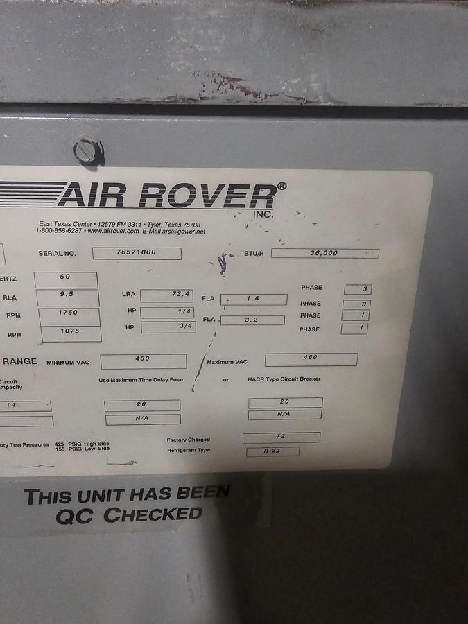 Used Air Rover XL36DA 36,000 BTU Portable Air Conditioning System