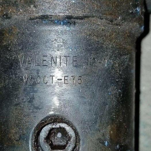 Used Valenite Part #: V50CT-E75 CAT 50 End Mill Holder, 12-T-5
