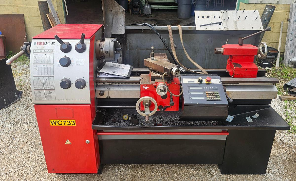 Used EMCO Emcomat EM15D Precision Variable Speed Engine Lathe, 15" x 40"