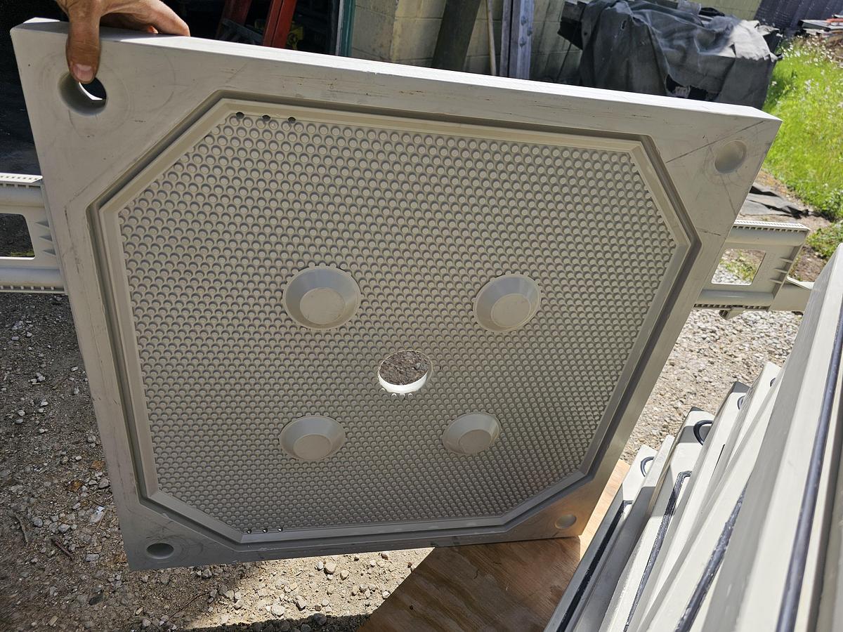 Used Met-Chem 19 Cu. Ft. 800mm Hydraulic Filter Press – 38 Polypropylene Plates - Like New Condition