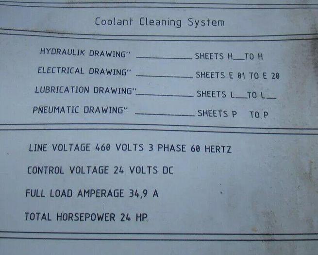 Used KNOLL Coolant Filtration w/Pump System Drag Chain Conveyor for CNC Machining