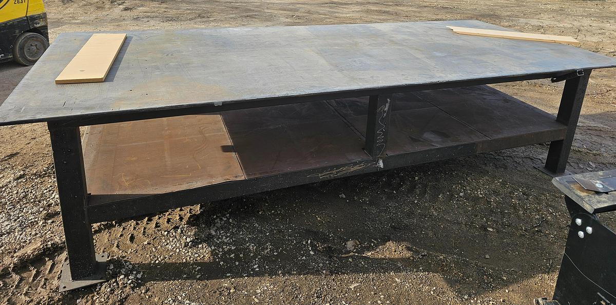 Used 12' x 5' Heavy-Duty Steel Fabrication Table | 1" Thick Top | 36" Height