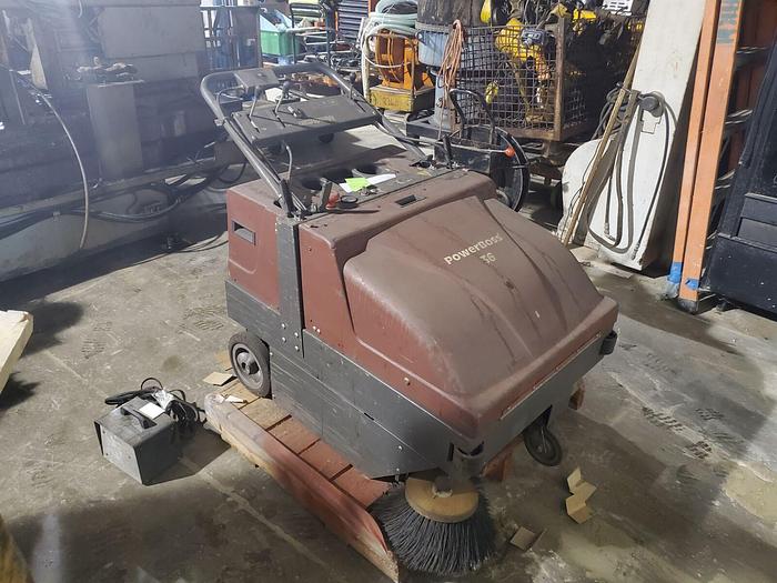 Used Factory Cat/PowerBoss 36 Electric Walk Behind Floor Sweeper & Charger