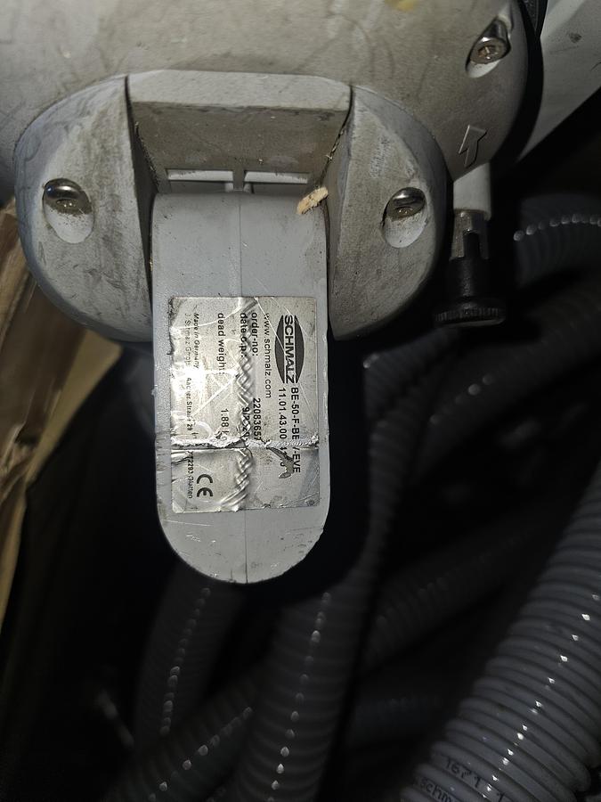 Used 250# Gorbel Twin Bridge Freestanding Crane 26' Span x 45' Runway w/ Schmalz 50 Kg Vacuum Lift Systems 