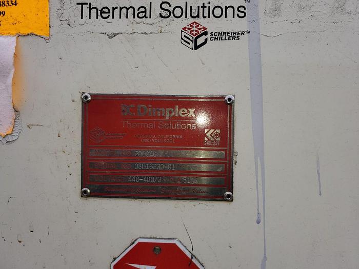 Used 20 Ton Dimplex Model #2000AC R-22 Chiller 230/460V 3 Phase