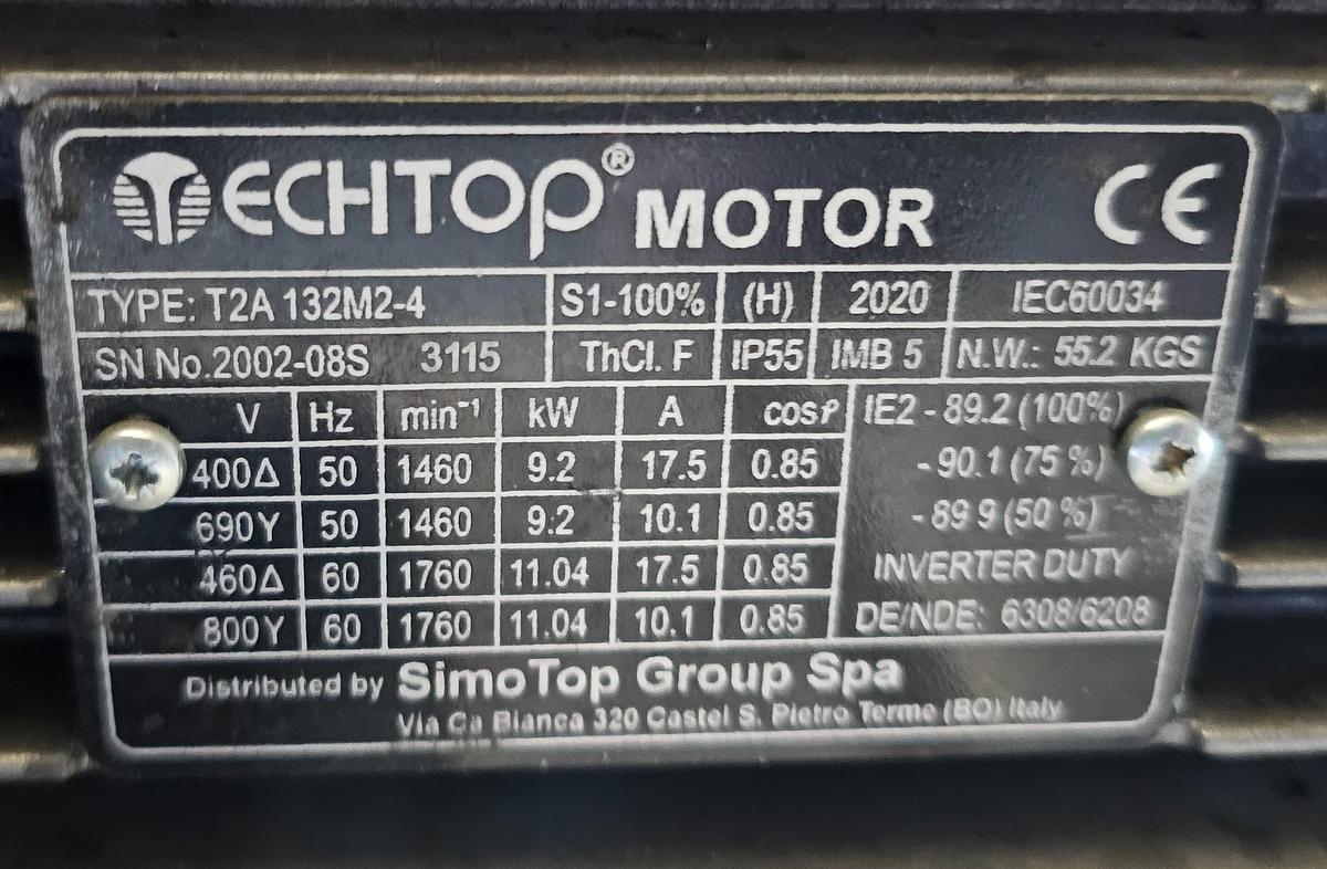 Used 340 m3/h General Bigiesse Rotary Vane Vacuum Pump 340 PBOM-MT