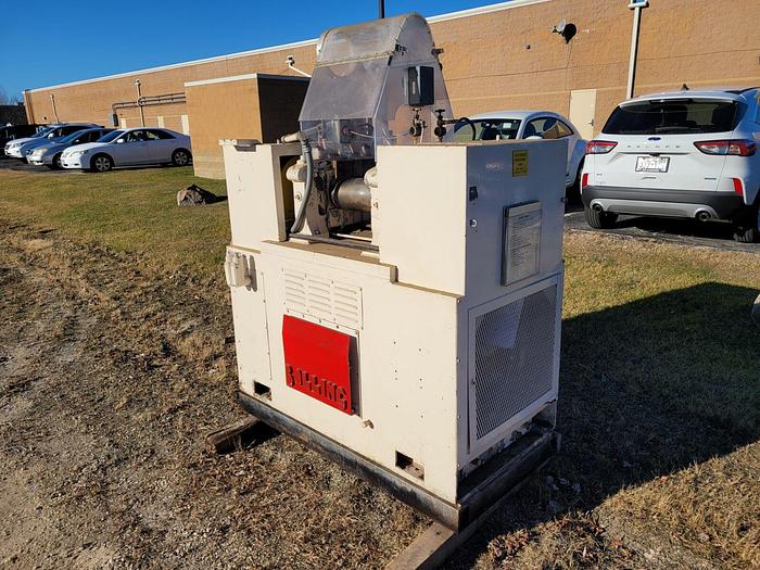 Used Stewart Bolling 2 Roll Rubber Mill w/Steam heated chrome rolls 6″ dia x 13″ long