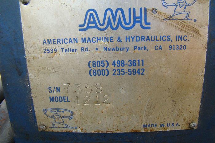Used American Machine & Hydraulics #1212 Tube End Swaging/Expansion forming Machine