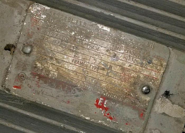 Used 40 Hp General Electric Motor 230/460/3/60, 3555 RPM, 1.875″ D x 3.5″ Keyed Shaft