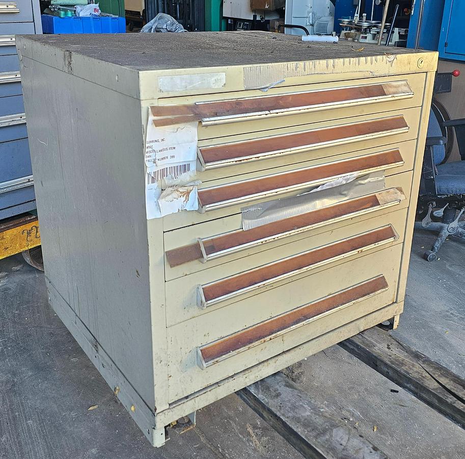 Used Stanley Vidmar 6 Drawer Modular Tooling Cabinet 30" x 28" x 30" Workbench Height