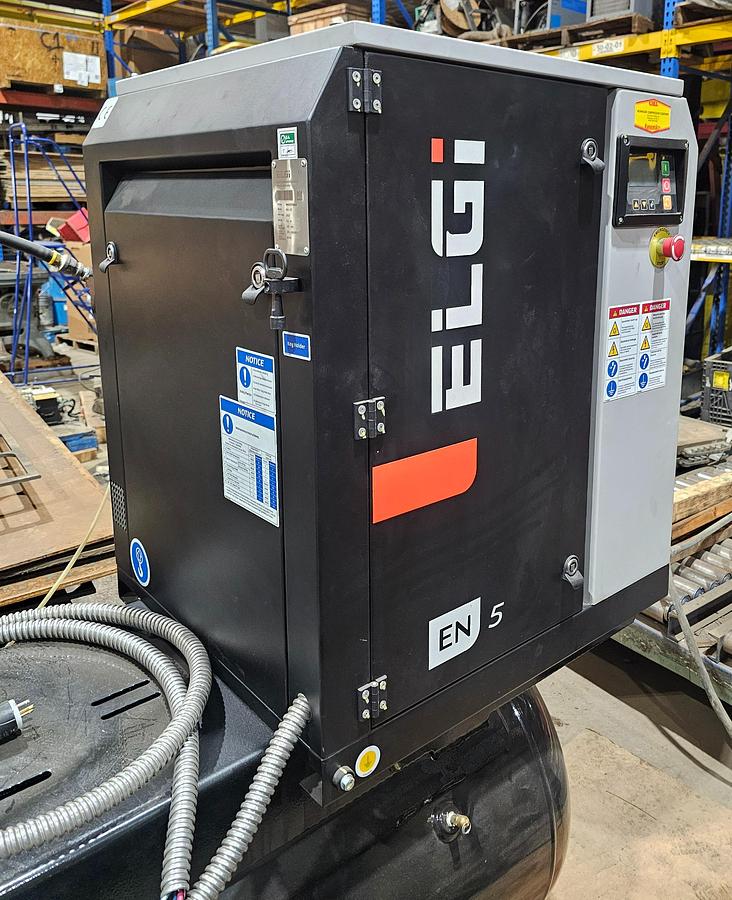 Used 2019 Elgi EN5-125 Rotary Screw Air Compressor | 4,000 Hours | 7.5 HP | 27 CFM