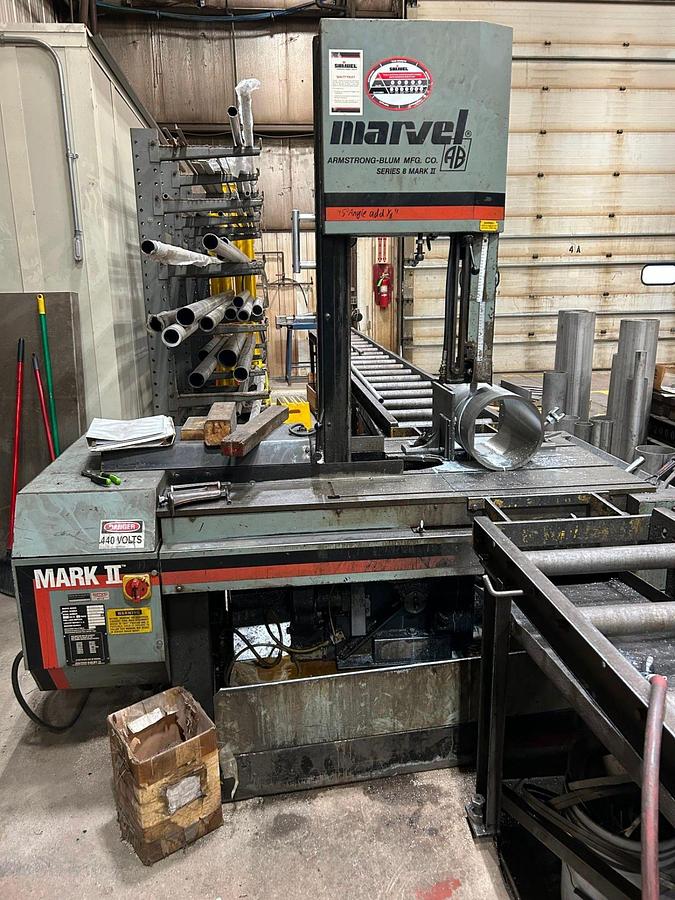 Used 1995 Marvel Series 8 Mark II Vertical Tilt Frame Bandsaw 18" x 22" Capacity