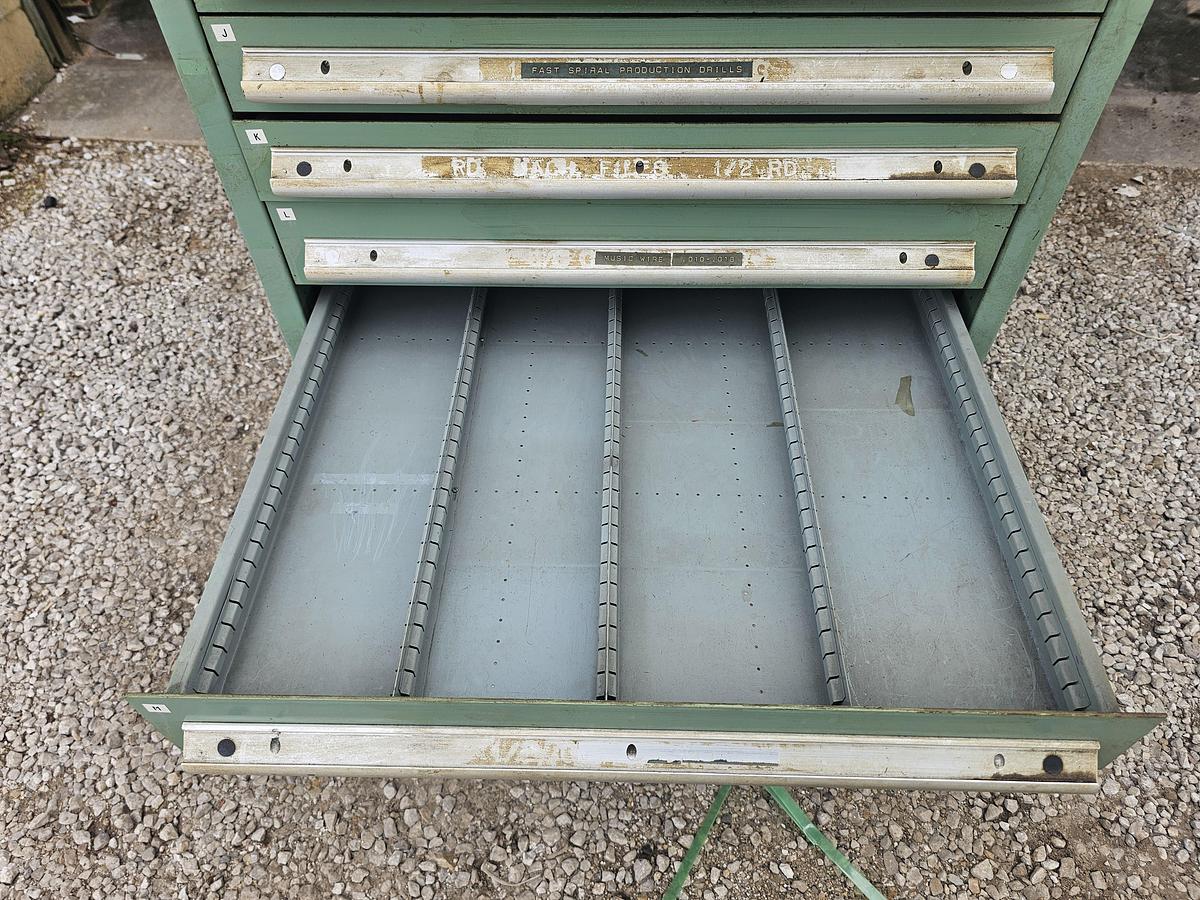 Used 16 Drawer Nu-Era Automator Modular Ball Bearing Tooling Cabinet 28.5" x 28.5" x 60"