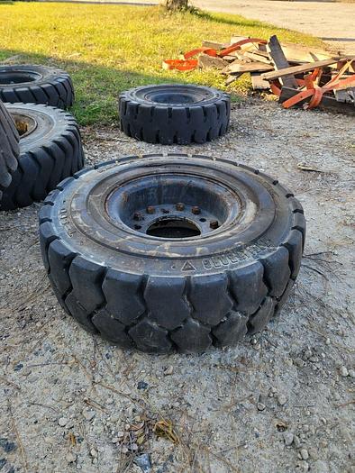 Trelleborg T-800 6.50-10 NHS Solid Cushion Equipment Tire 12 PR w/5 Bolt Rim