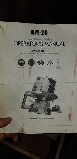 Used Jancy Indexable Portable Beveling Machine Model #: BM-20