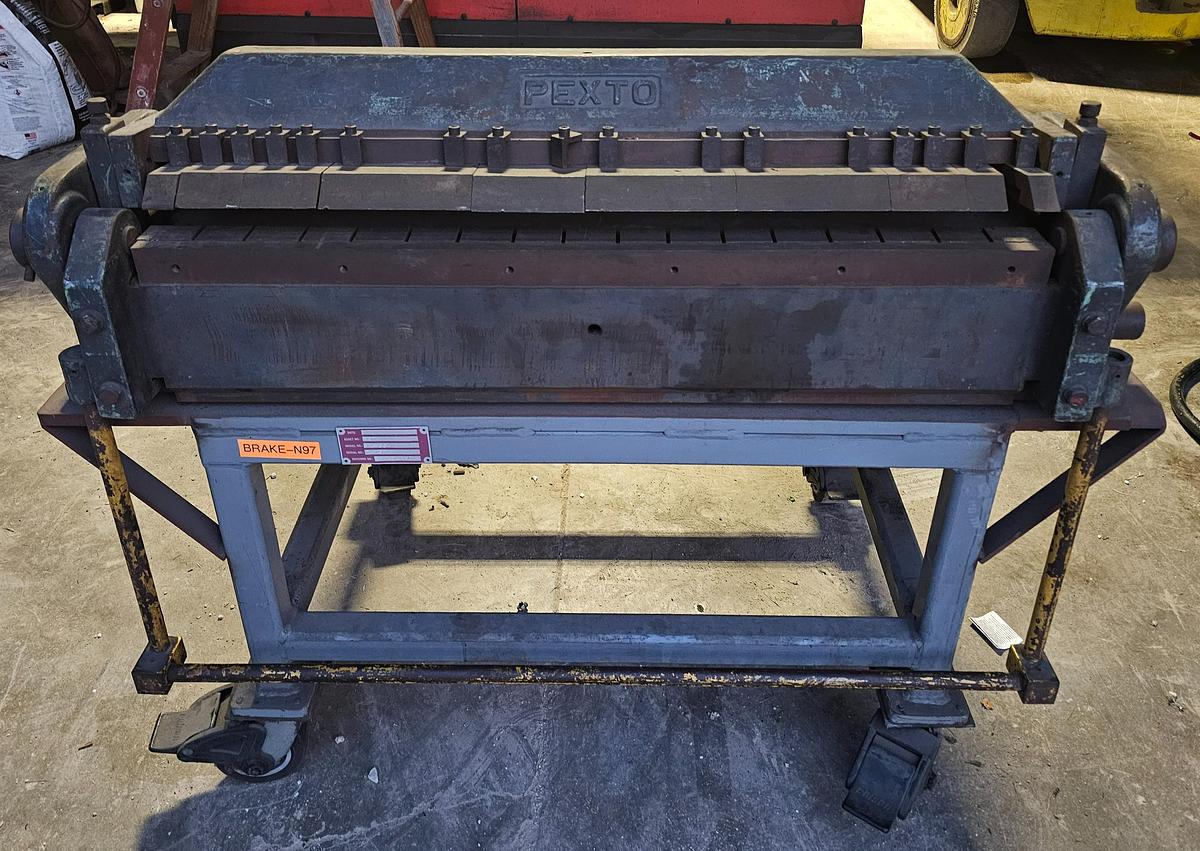 Used 36" Pexto PX36-A Universal Box & Pan Brake 16 Ga. Capacity Steel on Cart 