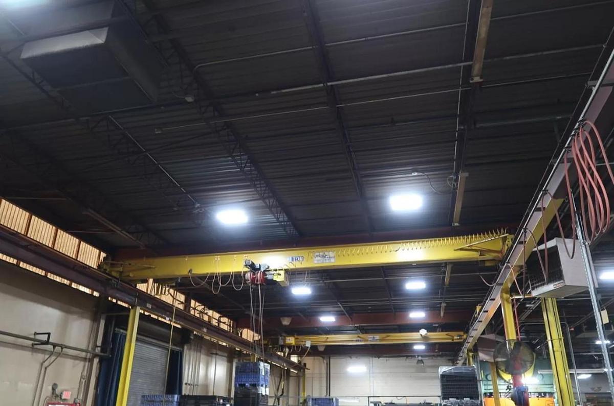 Used 35' Span x 105' Runway 3 Ton Uesco Double Bridge Freestanding Overhead Crane