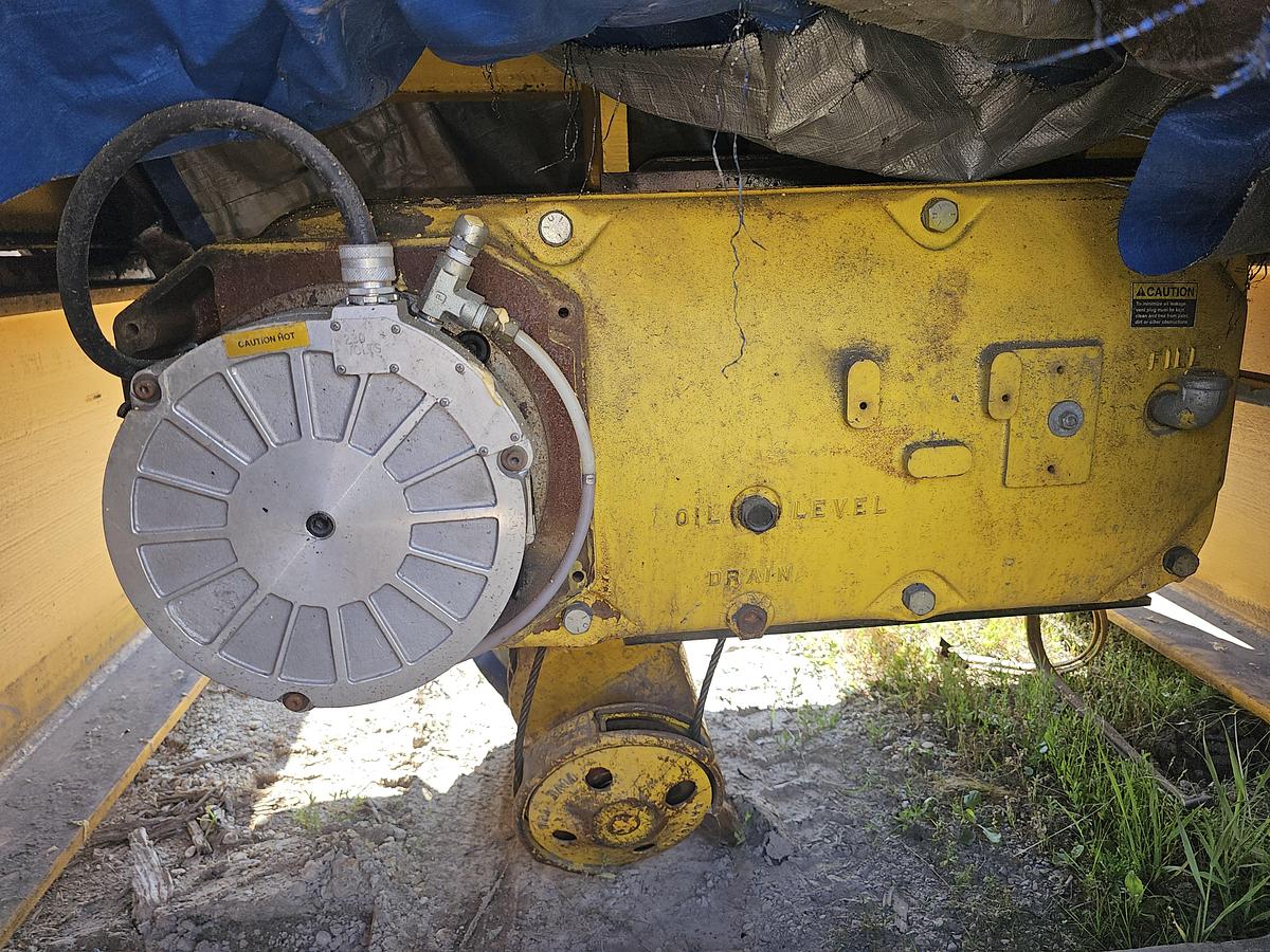 Used 58' Span x 100' Run Uesco 5 Ton Double Girder Freestanding Bridge Crane w/Top Running RM Spacemaster Hoist