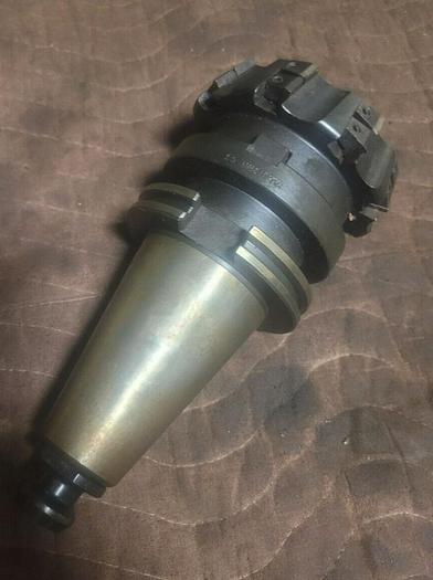 Used Tecnara 150-212-2 CAT50 Face Mill Holder 2'' Pilot Arbor Hole & 4'' Face Mill