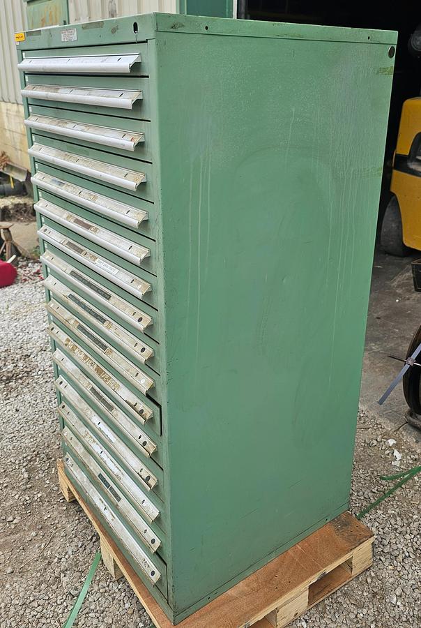 Used 16 Drawer Nu-Era Automator Modular Ball Bearing Tooling Cabinet 28.5" x 28.5" x 60"