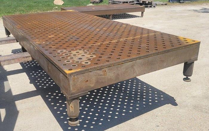 Used 55" x 118" Acorn Style Steel Precision Set-up/Welding Table 1-1/8" Tapered Holes