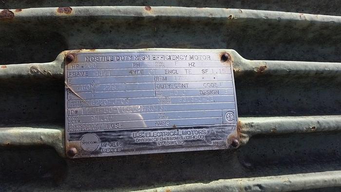 Used 18600-35000 CFM Hartzell 200 Hp Electric Paddle Whl Fan #054-50-AHZ346″ WC/SP