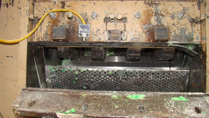 Used Conair 75 Hp “Hushgard” Plastics Granulator #SK220801 w/75 Hp VEM Electric Motor