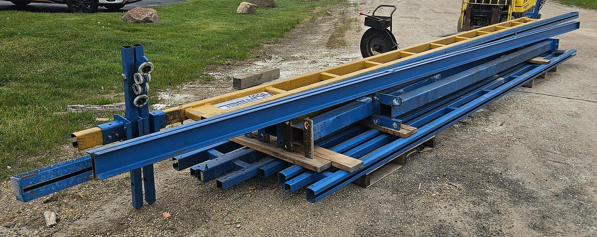 Used 1000 lb (1/2 Ton) Gorbel 27' Span x 43' Runway Freestanding Bridge Crane System & Hoist