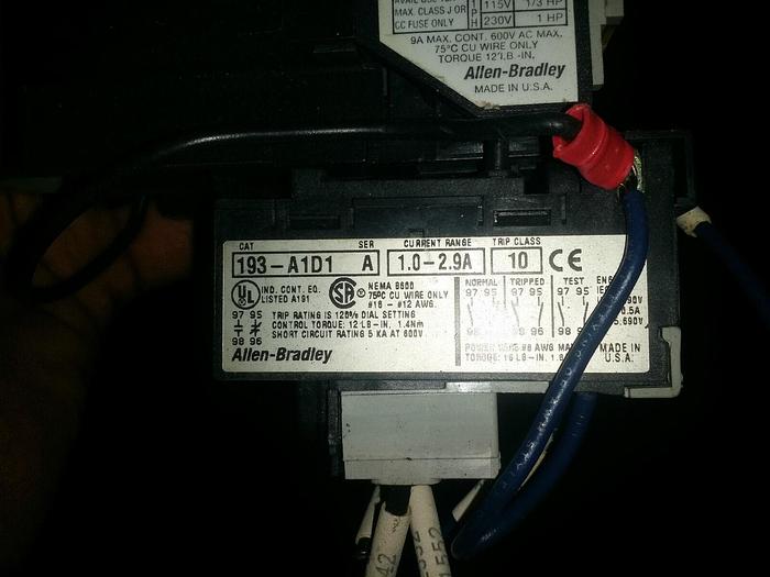 Used Allen Bradley Contactor 100-A09NZ*3 600VAC MAX 9 AMP W/193-A1D1